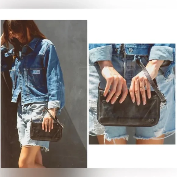 NWT Bed Stu TEMPLETON II Black Gray Rustic Crossbody Wallet Clutch Retail $185 - Picture 16 of 16